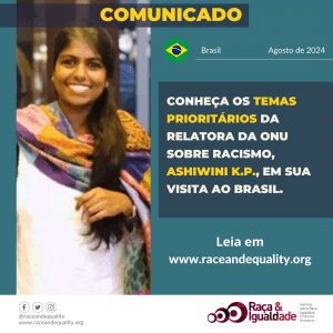 Comunicado visita Ashiwini K.P. ao Brasil