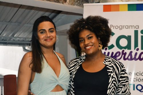 Maria Paula Custódio y Bicky Bohorquez, coord. de Diversidad sexual y de género de la Fundación Somos Diversidad. 